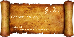 Gerner Kolos névjegykártya